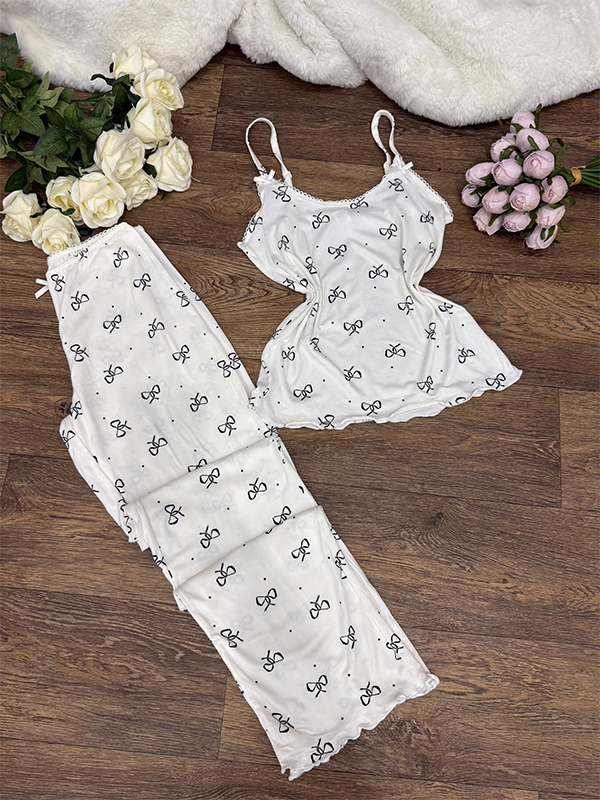 Pyjama Bustier pantalon noir et blanc 0013