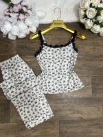 Pyjama à bretelles côtelé 0065