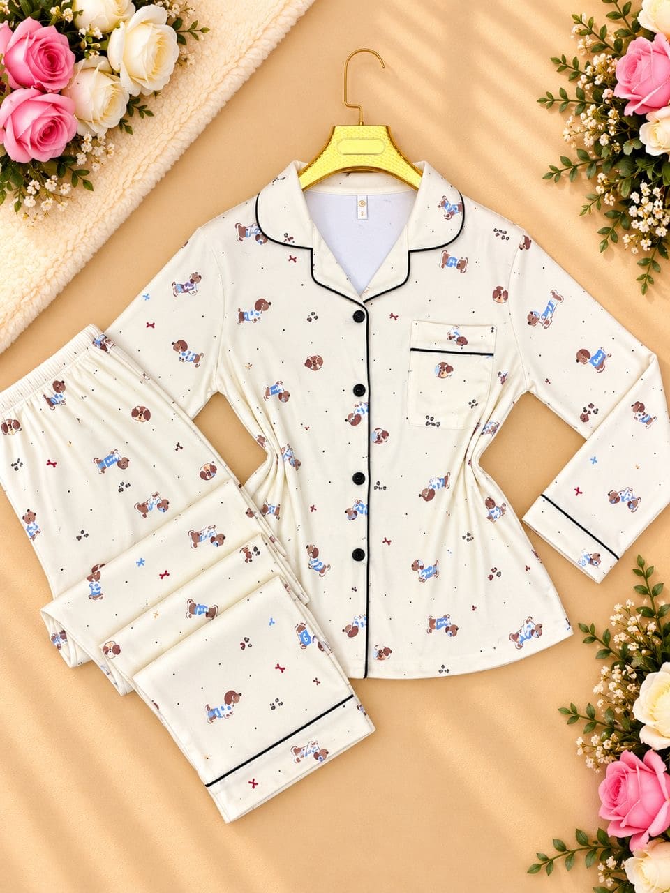 PBAN9452 Pyjama Boutonné Imprimé2 0008 – Image 1